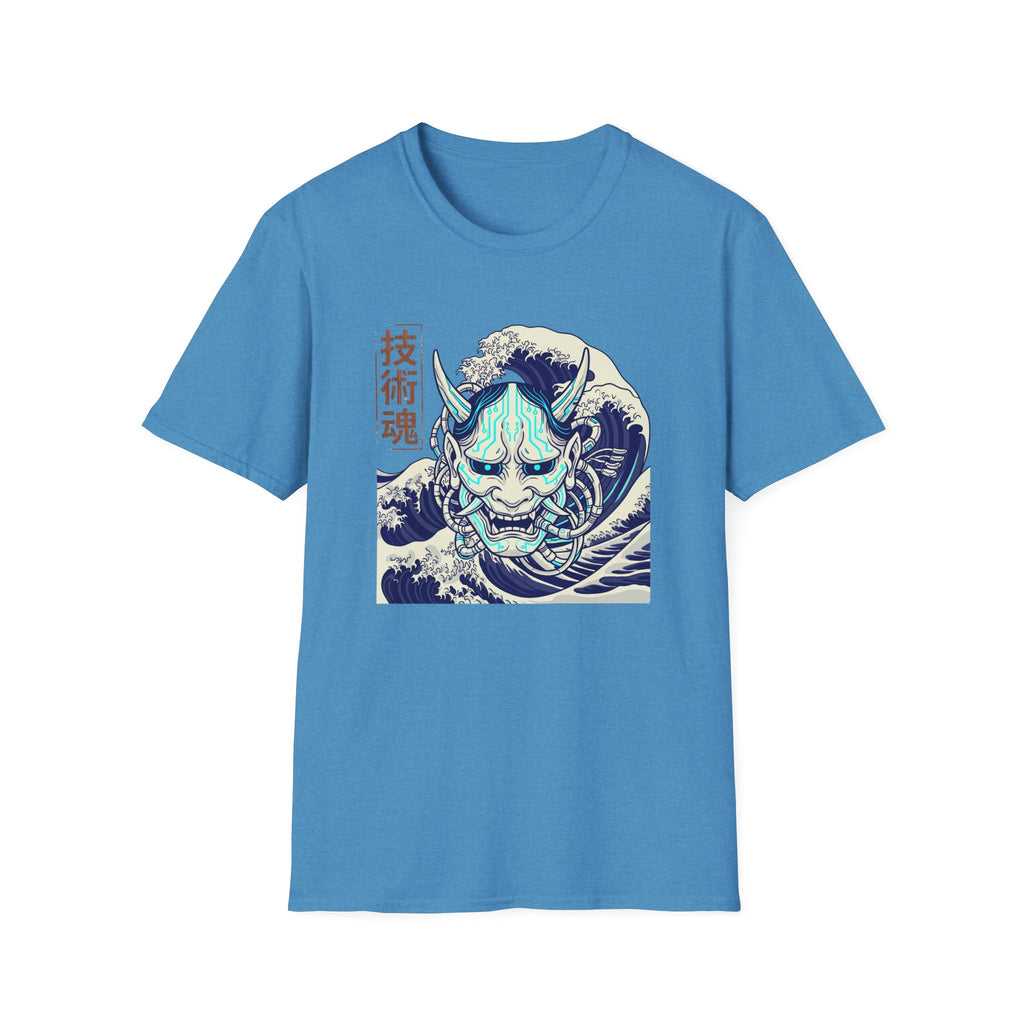 Cyber Mask With Waves - T-Shirt