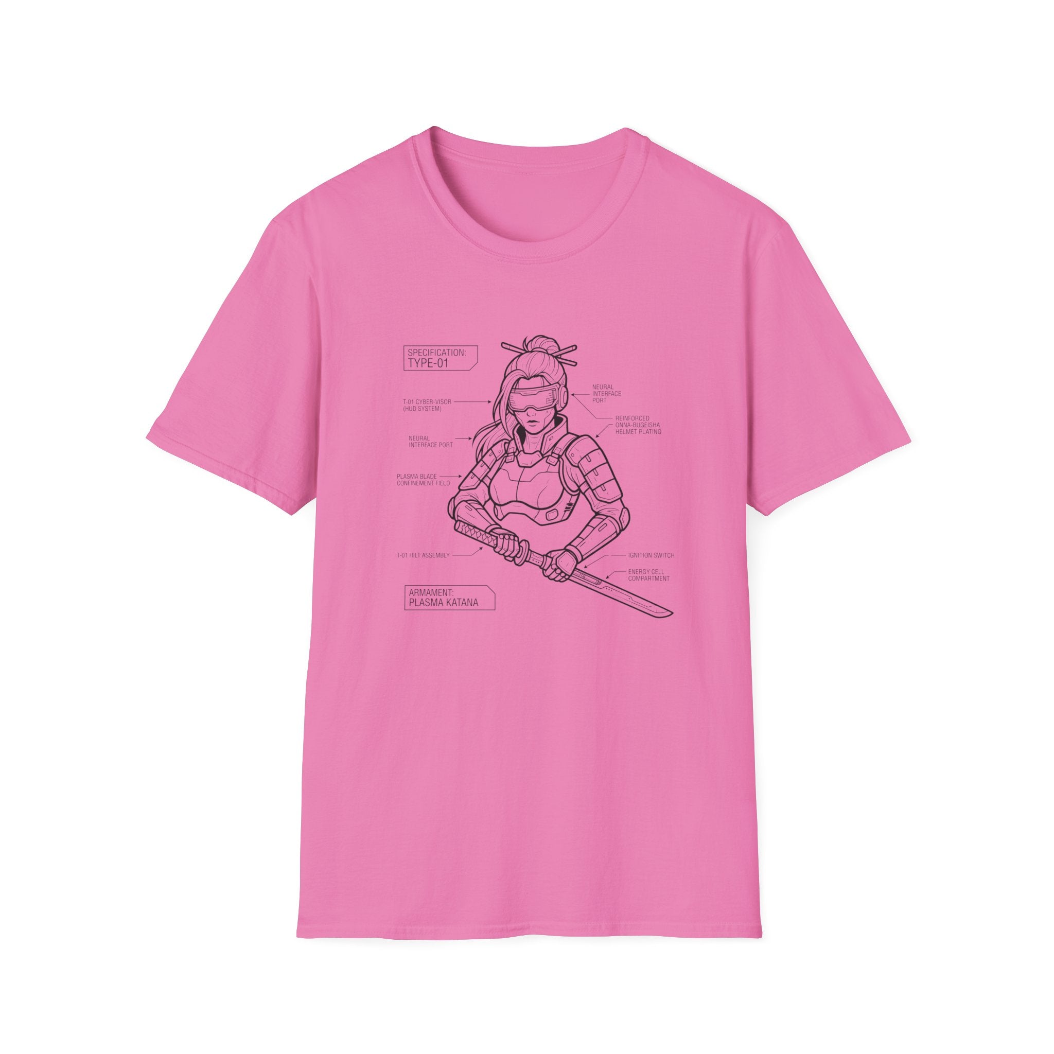 Samurai Girl Holding Sword  - T-Shirt
