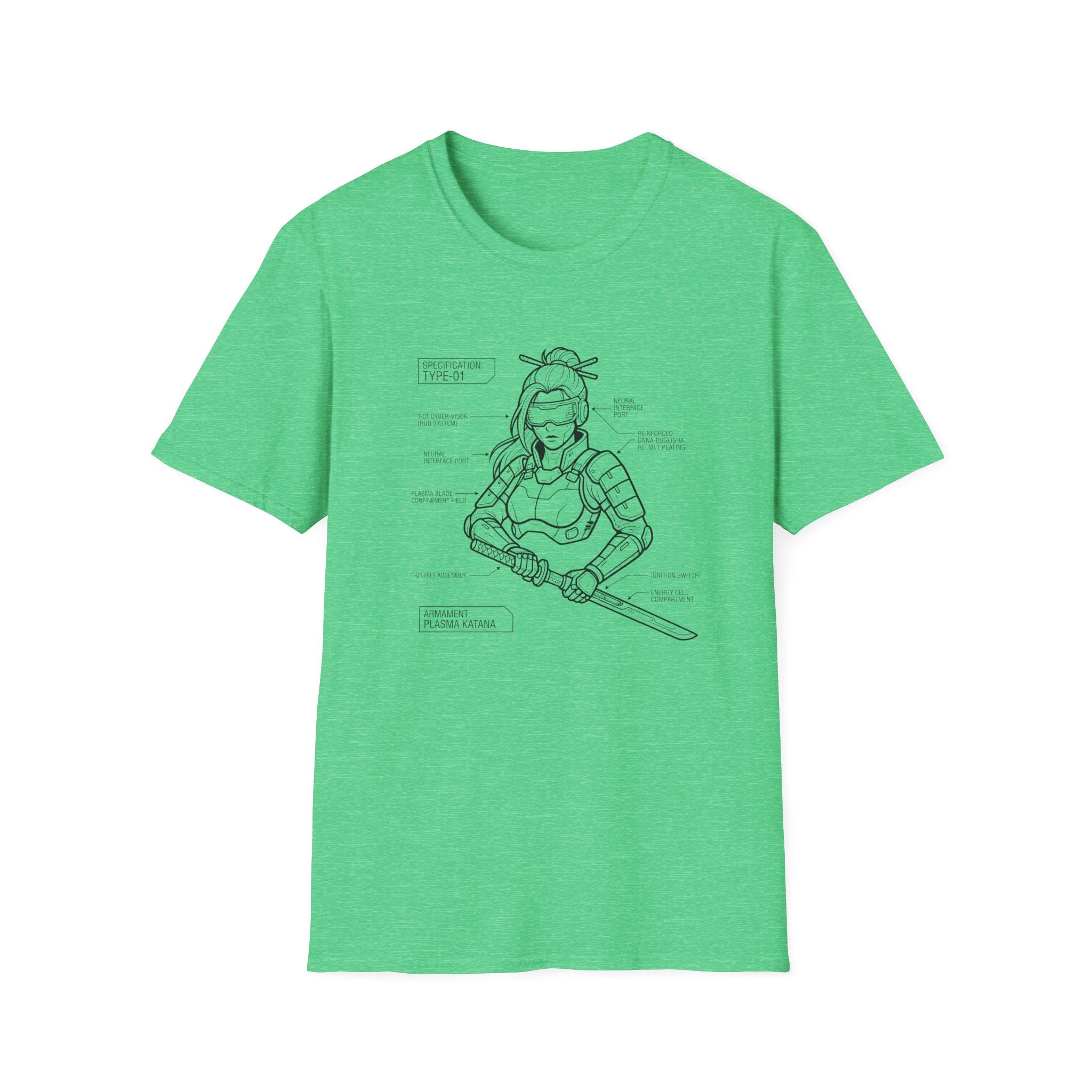 Samurai Girl Holding Sword  - T-Shirt