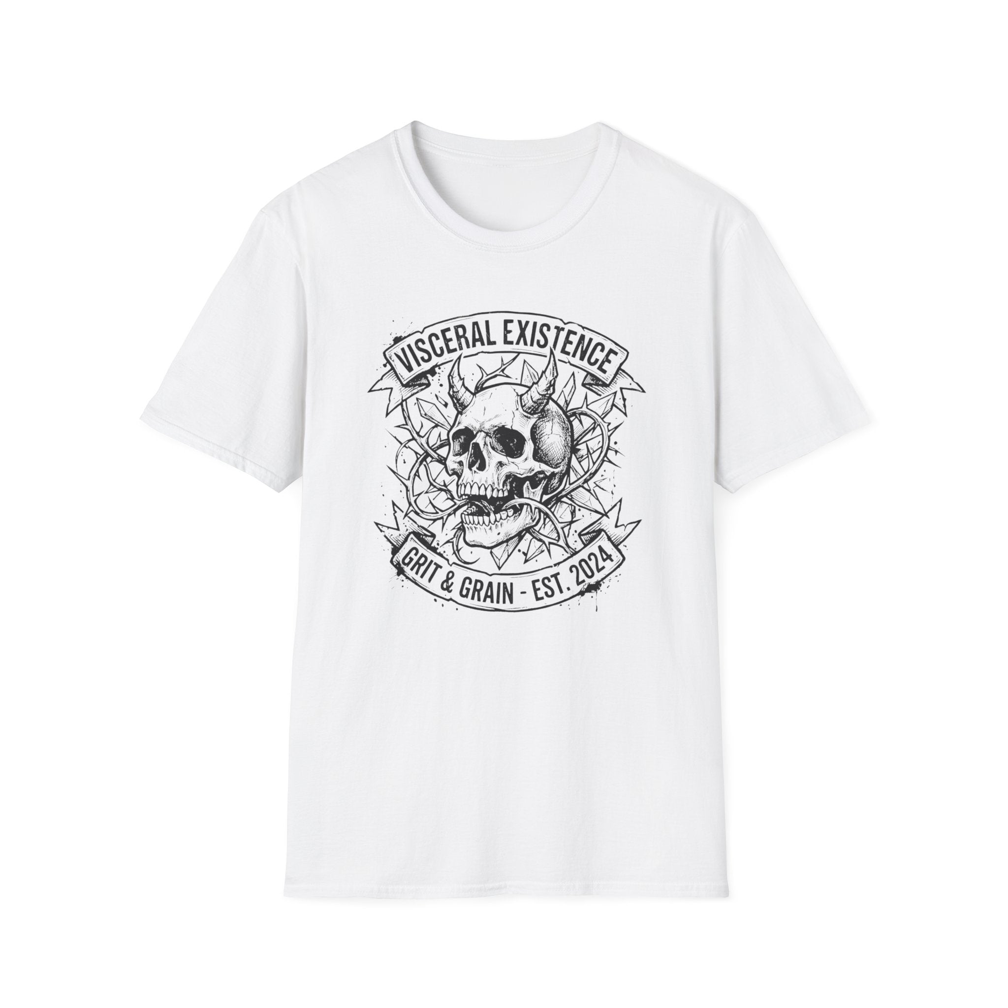 Skull with horns  - T-Shirt